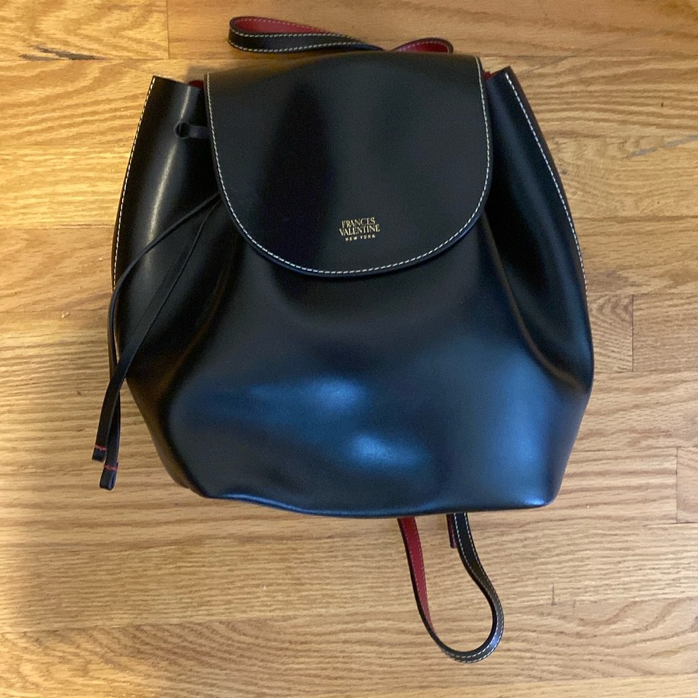Frances Valentine Black Leather Backpack - EUC / Like New